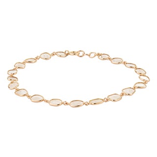 Natural Uncut Diamond Bezel Set Station Bracelet, 1.68 Carat in 18k Gold For Sale