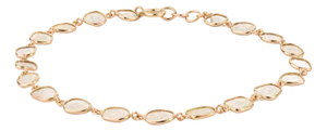 Natural Uncut Diamond Bezel Set Station Bracelet, 1.68 Carat in 18k Gold