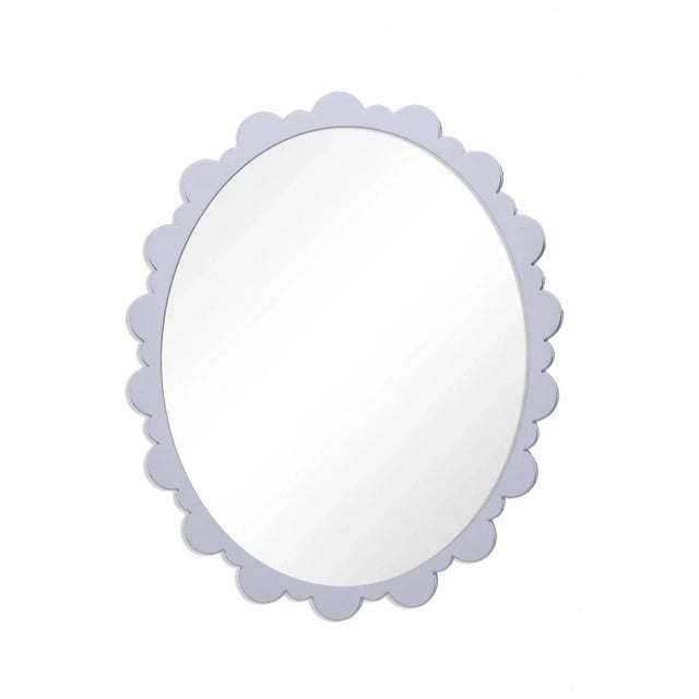 Contemporary Fleur Home Garden District Valmont Oval Mirror in Spring Iris, 26x31 For Sale - Image 3 of 3
