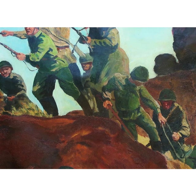 Soviet Army Oil Painting, Great Patriotic War, v. V. Tokarev, 1972 128-179 For Sale - Image 6 of 6
