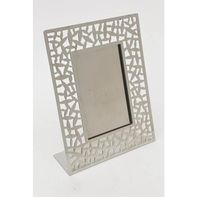 Modern Vintage Signed Alessi Italian Stainless Steel Picture Frame Cactus Pattern, Italy For Sale - Image 3 of 10