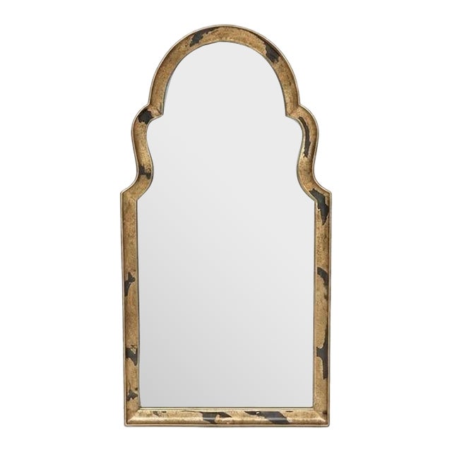 Mid 20th Century Palm Beach Regency Moorish Arched Parcel Gilt Wall Mirror, Newly Painted For Sale