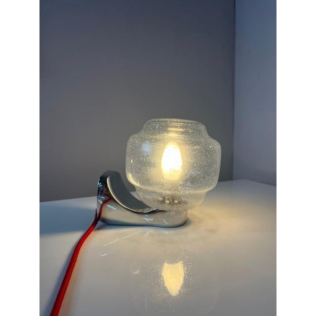 Wall Lamp with Glass Insert and Chrome Finish from Novus For Sale - Image 3 of 11