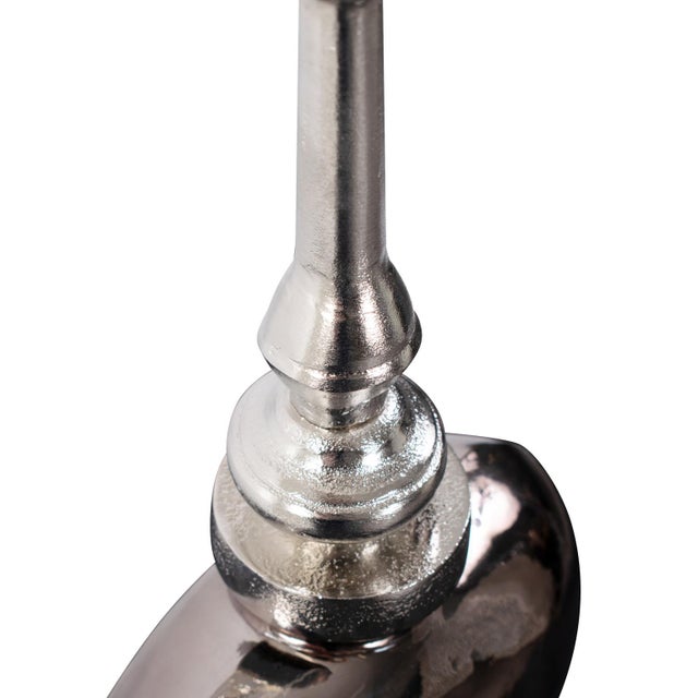 Venetia Ebony Glass Bottle with Aluminium Spired Lid - Short For Sale In Chicago - Image 6 of 11