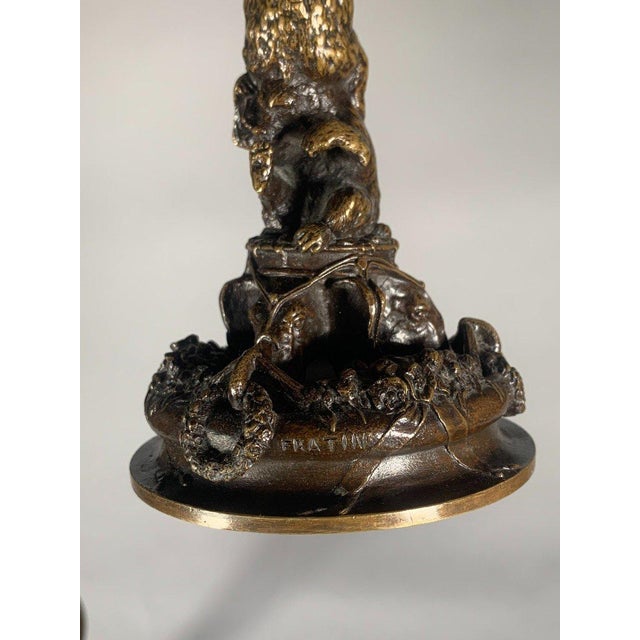 19th Century Christophe Fratin (1801-1864) Pair of Bronze Cups with Bears For Sale - Image 5 of 11