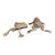 Pair of Vintage Brass Toned Crouching Frog Sculptures With Open Mouth and Textured Detailing.. For Sale