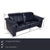 The Sofa 4000 by Rolf Benz is covered in dark blue leather and stands on floor-to-ceiling side panels. It is characterized...