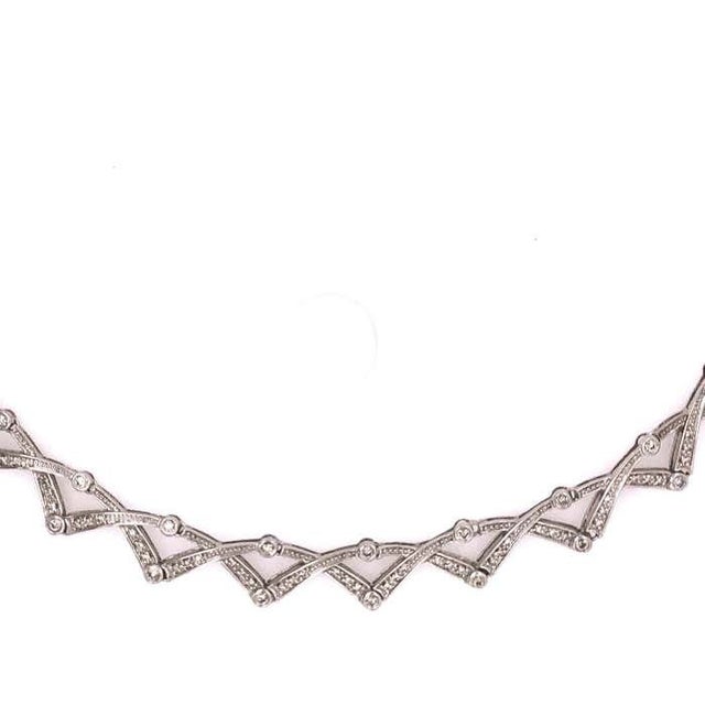 2010s 14 Karat Diamond Necklace 27.1 Grams Weight For Sale - Image 5 of 12