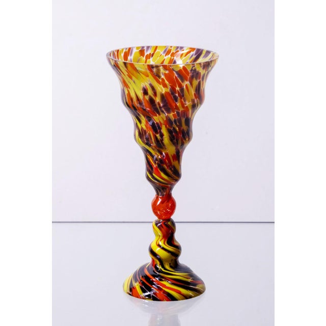 Mid-Century Modern Vintage Stemmed Glass Set, 1970s, Set of 6 For Sale - Image 3 of 9