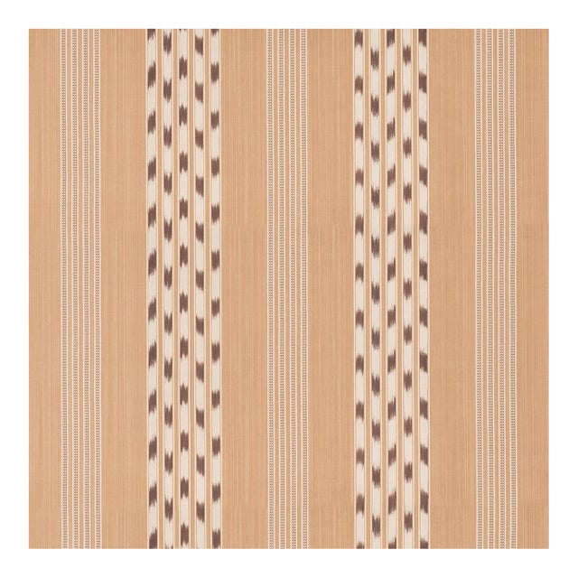 Sample - Schumacher Deja Stripe Fabric in Ochre For Sale