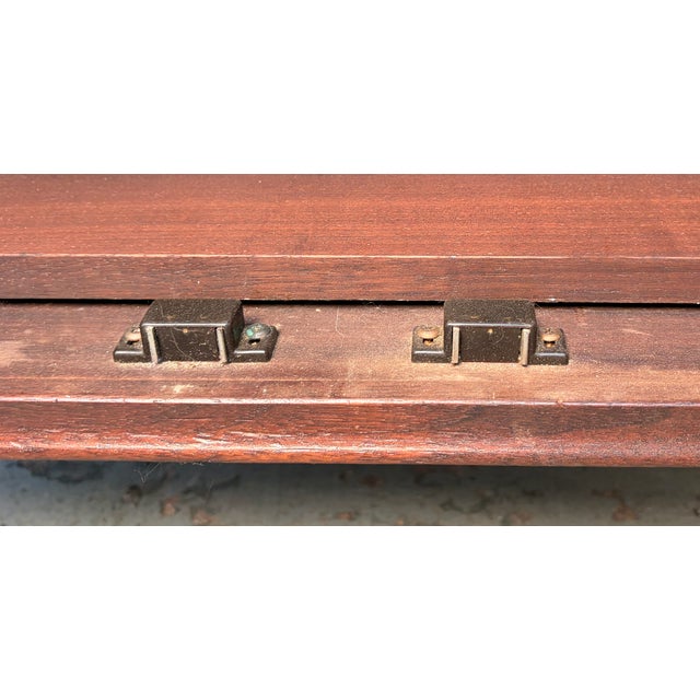 Oxblood Red Mid 20th Century Modern Burled Walnut Cabinets on Hairpin Legs, A Pair For Sale - Image 8 of 14