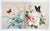 Vintage Mid-Century Japanese Floral & Butterfly Watercolor Paintings - a Pair For Sale - Image 4 of 4