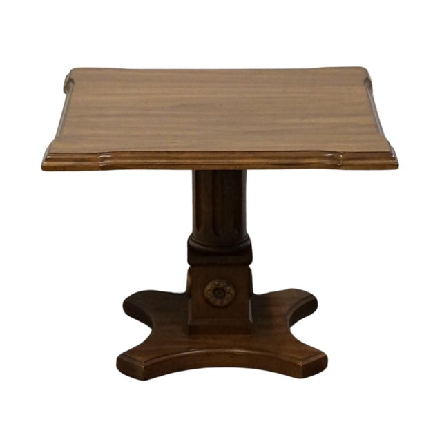 DAVIS CABINET Co. Solid Cherry Italian Mediterranean Style 21" Square Accent Pedestal Bunching End Table 855 17" High 21"...