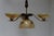 Danish Art Deco Brass Chandelier with Marbled Opaline Shades, 1930s. Stunning and cozy four light ceiling lamp made in...