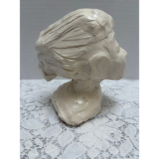 1970s Vintage Artisan Sculpture of a Female Head For Sale - Image 5 of 8