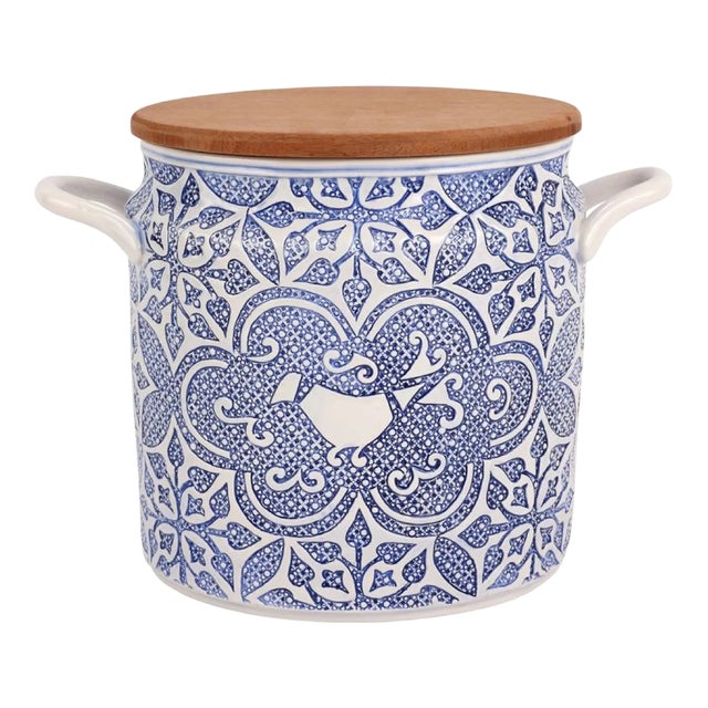 VIETRI Uccello Blu Biscotti Jar For Sale