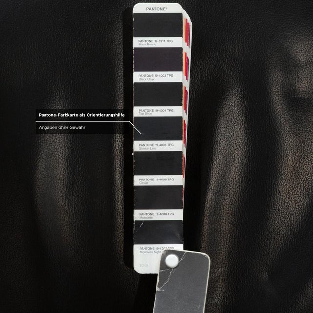 Animal Skin Artanova Leather Chairs in Black with Castors, Set of 4 For Sale - Image 7 of 13