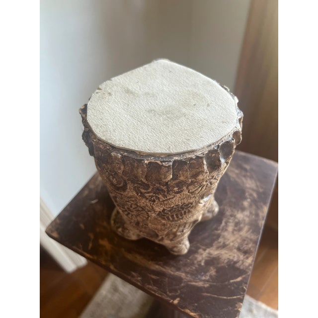 Rustic Handmade Rustic Floral-Stamped Pottery Pitcher/Pot Artsy Catchepot For Sale - Image 3 of 4