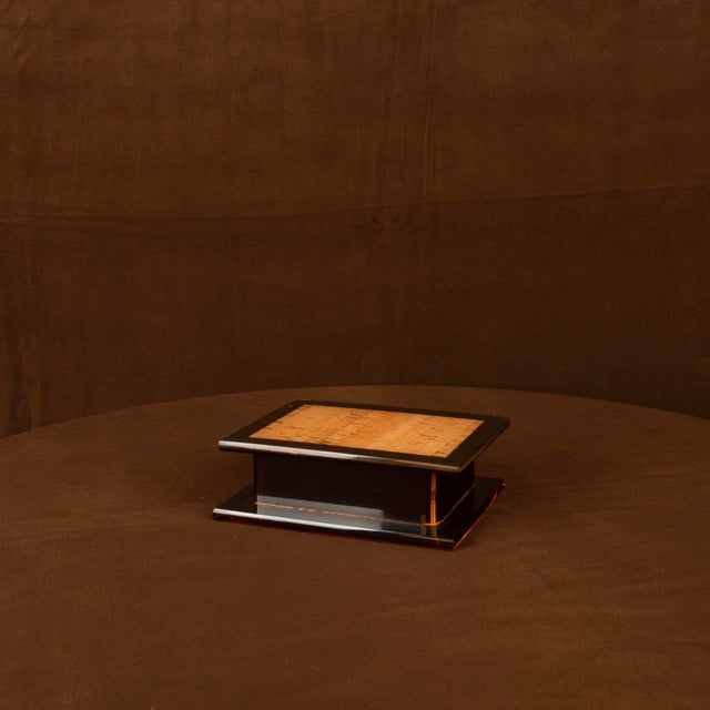 Italian Smoked Acrylic Glass and Natural Cork Jewellery Box, 1970 For Sale - Image 15 of 18