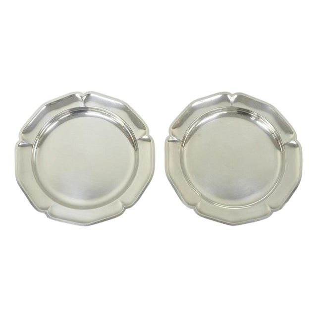 Vintage International Silver Co 221 Modern Silver Plated 12" Platter Dish - Pair For Sale