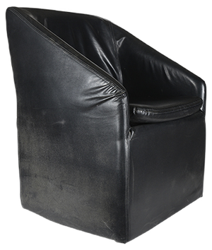 Italian Black Leatherette Armchair, 1980s