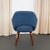 1960s Eero Saarinen for Knoll Wood Executive Armchair in Blue Bouclé For Sale - Image 5 of 7