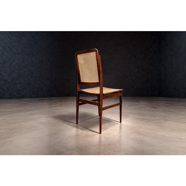 Wood Set of 6 Chairs in Rosewood & Cane, Unknown, 1960s For Sale - Image 7 of 9