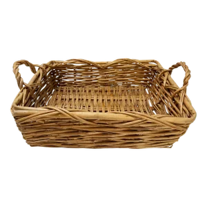 Vintage Woven Wicker Handled Basket