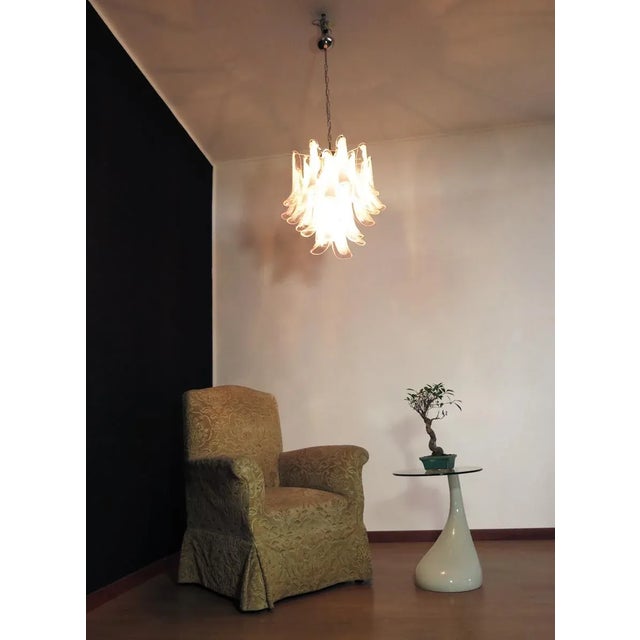 1980s Vintage Italian Glass Chandelier, 1984 For Sale - Image 5 of 10