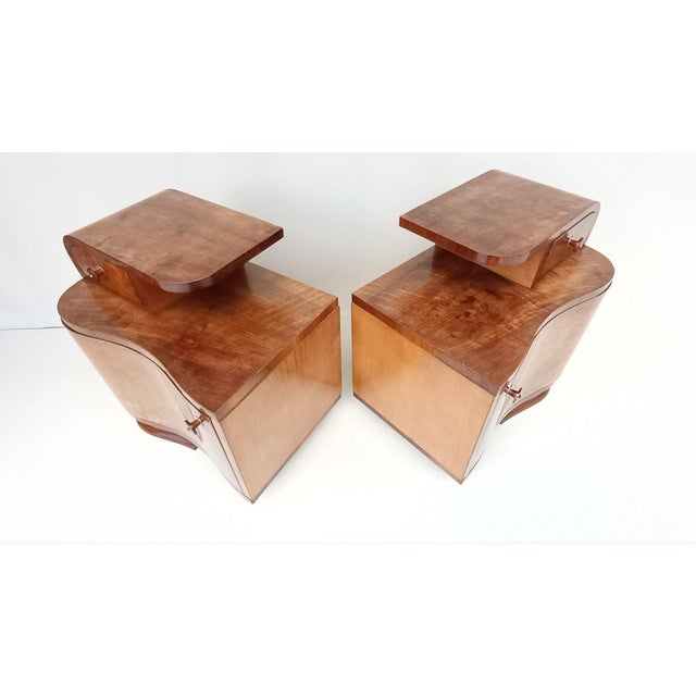 Art Deco Bedside Tables by Jindřich Halabala for Up Závody, 1940s, Set of 2 For Sale - Image 11 of 14