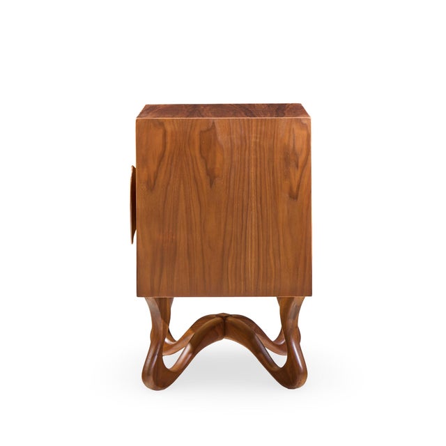 Mid 20th Century Vladimir Kagan Style Mid Century Sculpted Walnut Nightstands - Pair For Sale - Image 5 of 11
