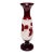 Antique Victorian Cranberry Ruby Art Glass Hand-Painted Cabinet Vase, Circa 1900 For Sale