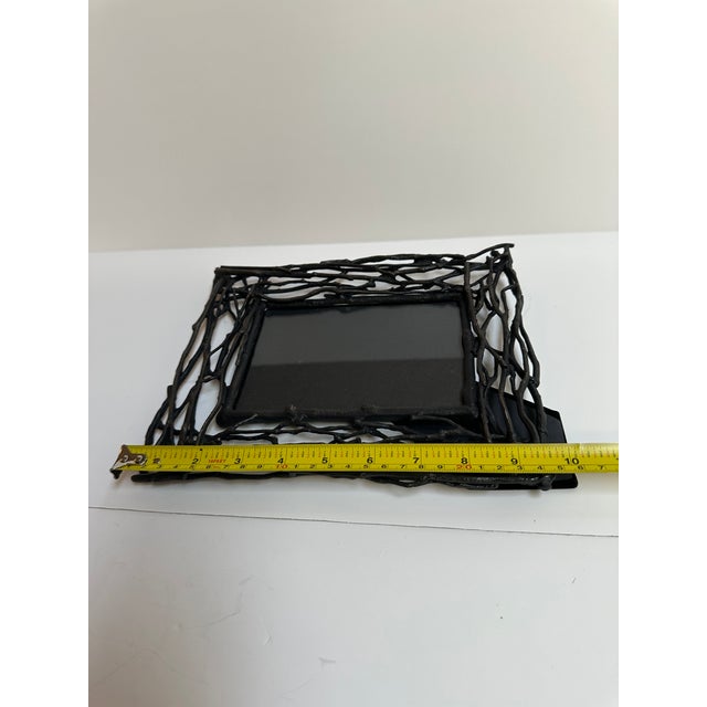 Michael Aram Twig Convertible Picture Frame Oxidized Metal 9.5"x 7.5" Holds 4x6 Photo For Sale - Image 12 of 13