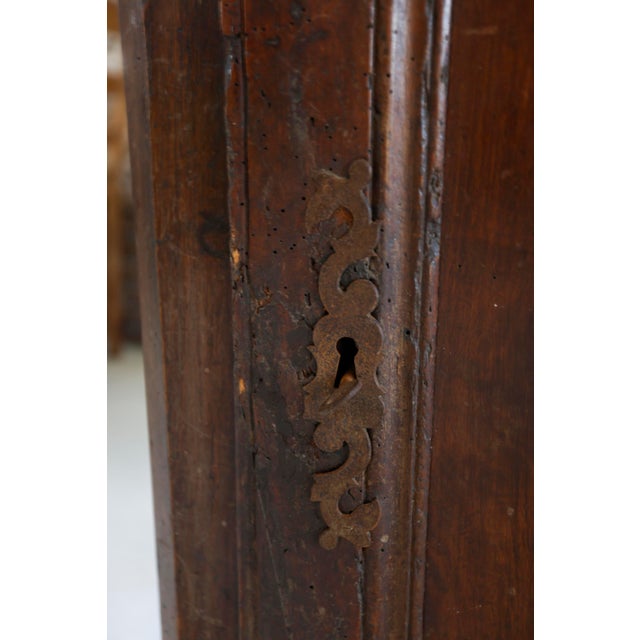 18th Century French Provincial Walnut Confiturier Cabinet with Drawer, 1760s For Sale - Image 9 of 16