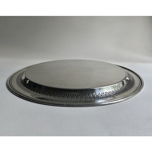 Mid 20th Century Wm Rogers Larger Silver Plate Round Serving Tray For Sale - Image 13 of 18