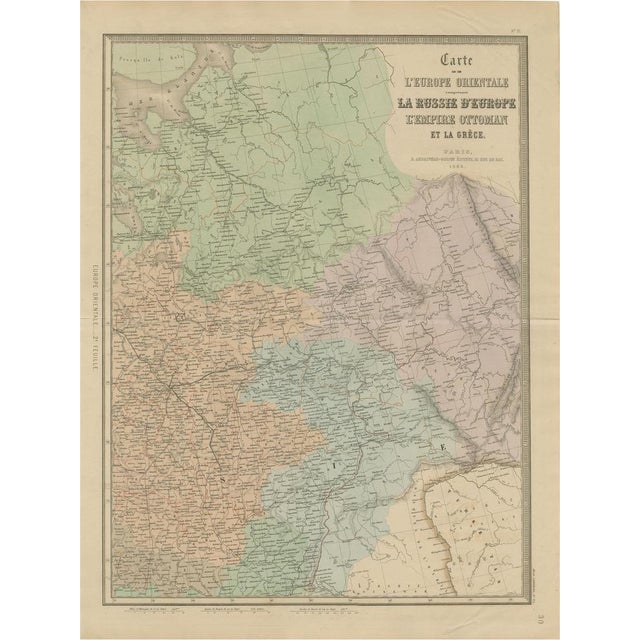 Antique Map of Eastern Europe, 1868 For Sale - Image 10 of 10
