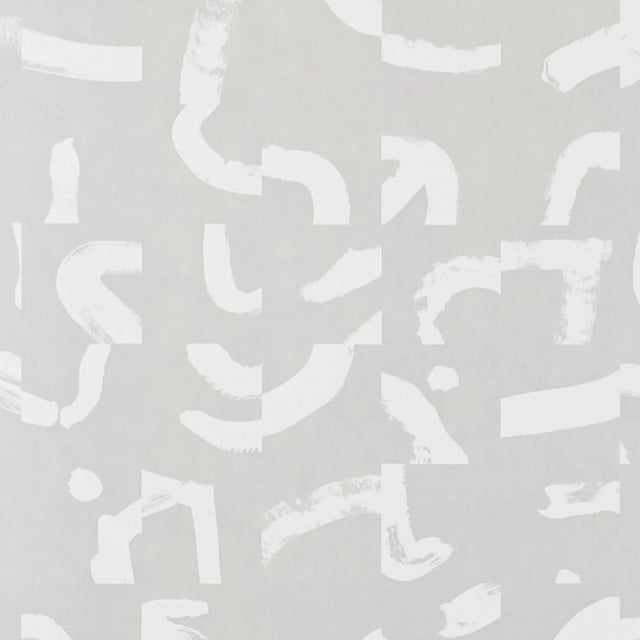 Contemporary Sample - Schumacher X Caroline Z Hurley Sepiessa Wallpaper in Stone For Sale - Image 3 of 3