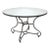 1980s Round Mirrored Top Dining Table With Hand-Forged Iron Base For Sale