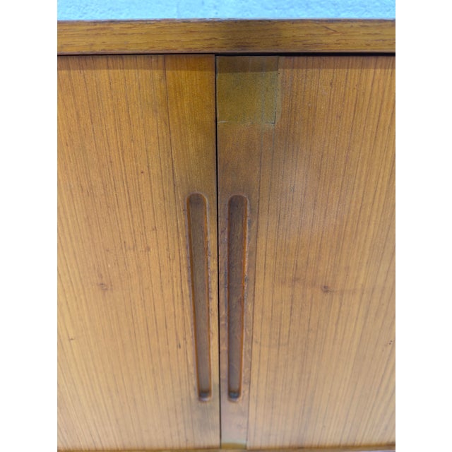 Wood Mid-Century Modern Teak Credenza W/ Tambour Doors For Sale - Image 7 of 12