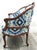 Antique French Louis XV Carved Walnut French Bergère Armchair Ikat 18th Century For Sale - Image 10 of 18