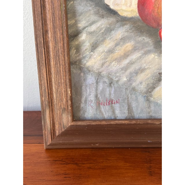 American Framed Still Life Painting by Boise Artist Rob J. Nelson – Basket of Apples and Ceramic Pitcher For Sale - Image 3 of 12