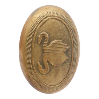 Pair of Antique Statler Hotel Oval Bronze Swans Door Knobs For Sale