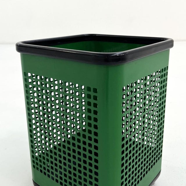 Postmodern Green Perforated Bin from Neolt, 1980s For Sale - Image 3 of 7