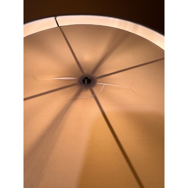 Vintage Italian Murano Glass Table Lamp – Ribbed Yellow Blown Glass With Shade For Sale - Image 10 of 12