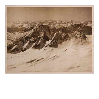 Snowy Mountains Black and White Landscape Photograph For Sale