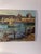 Vintage Signed Maritime Habor Oil Painting Harbor Scene With a Boat For Sale In Miami - Image 6 of 12