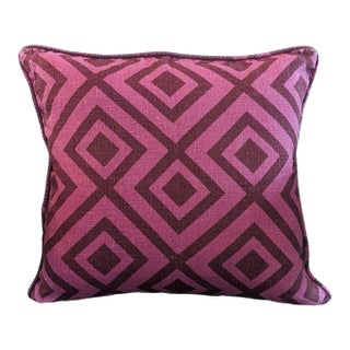 David Hicks La Fiorentina in Wine/Magenta Throw Pillow Cover For Sale