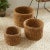 Rustic European Seagrass Round Baskets With Cuff Edge For Sale - Image 3 of 4