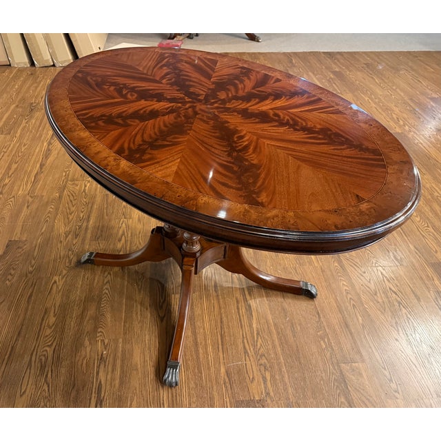 Oval Mahogany Dining/Breakfast/Game/Foyer Table - Showroom Sample For Sale - Image 12 of 14