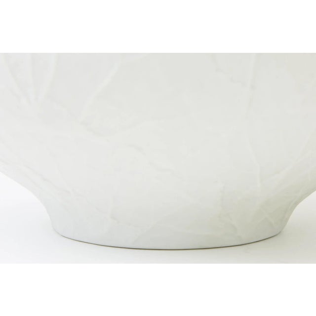 White Vintage Hallmarked Heinrich Bavaria Porcelain White Bisque Bowl With Textured Organic Design MCM For Sale - Image 8 of 10